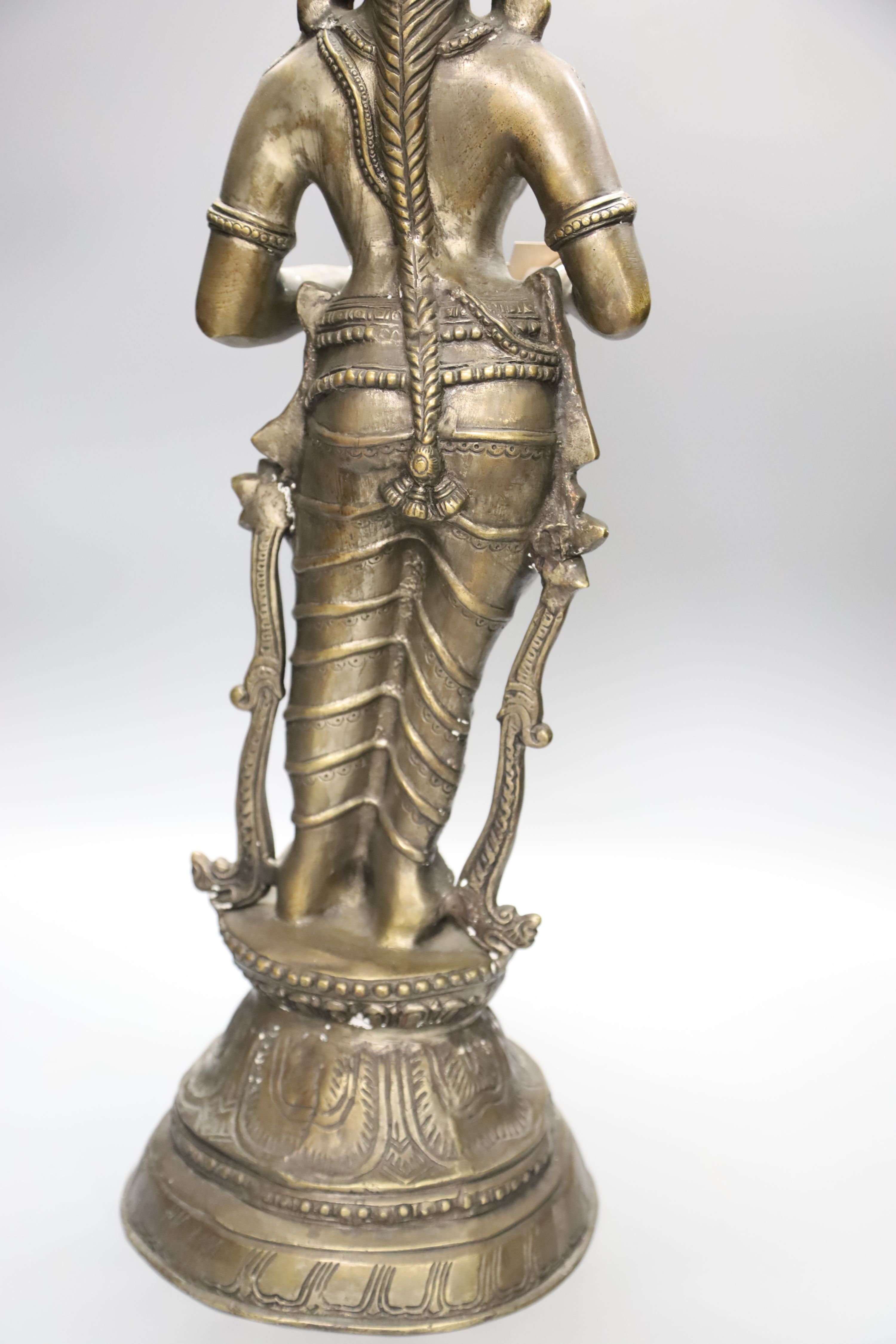 An Indian bronze figure of Deepalakshmi, H 63cm